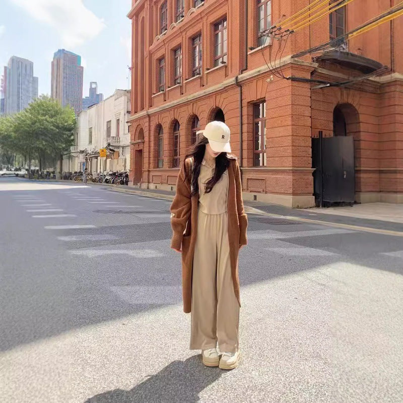 Women's French-style Mid-length Knitted Cardigan