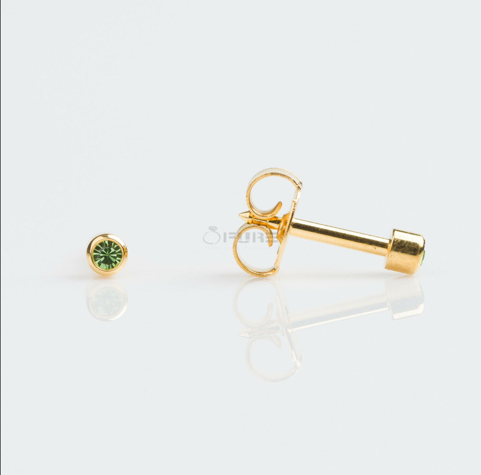 4Mm 18K Gold Plated Surgical Steel Cubic Zirconia round Cartilage Stud Earrings