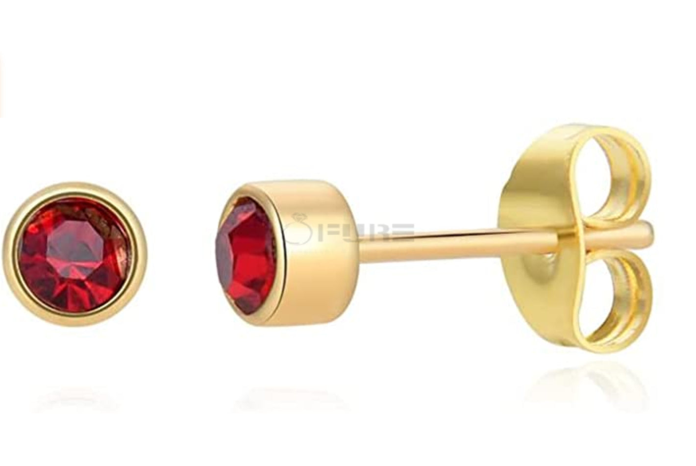 4Mm 18K Gold Plated Surgical Steel Cubic Zirconia round Cartilage Stud Earrings