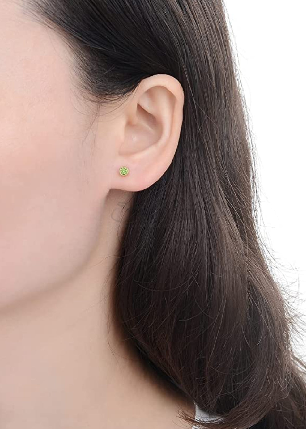 4Mm 18K Gold Plated Surgical Steel Cubic Zirconia round Cartilage Stud Earrings
