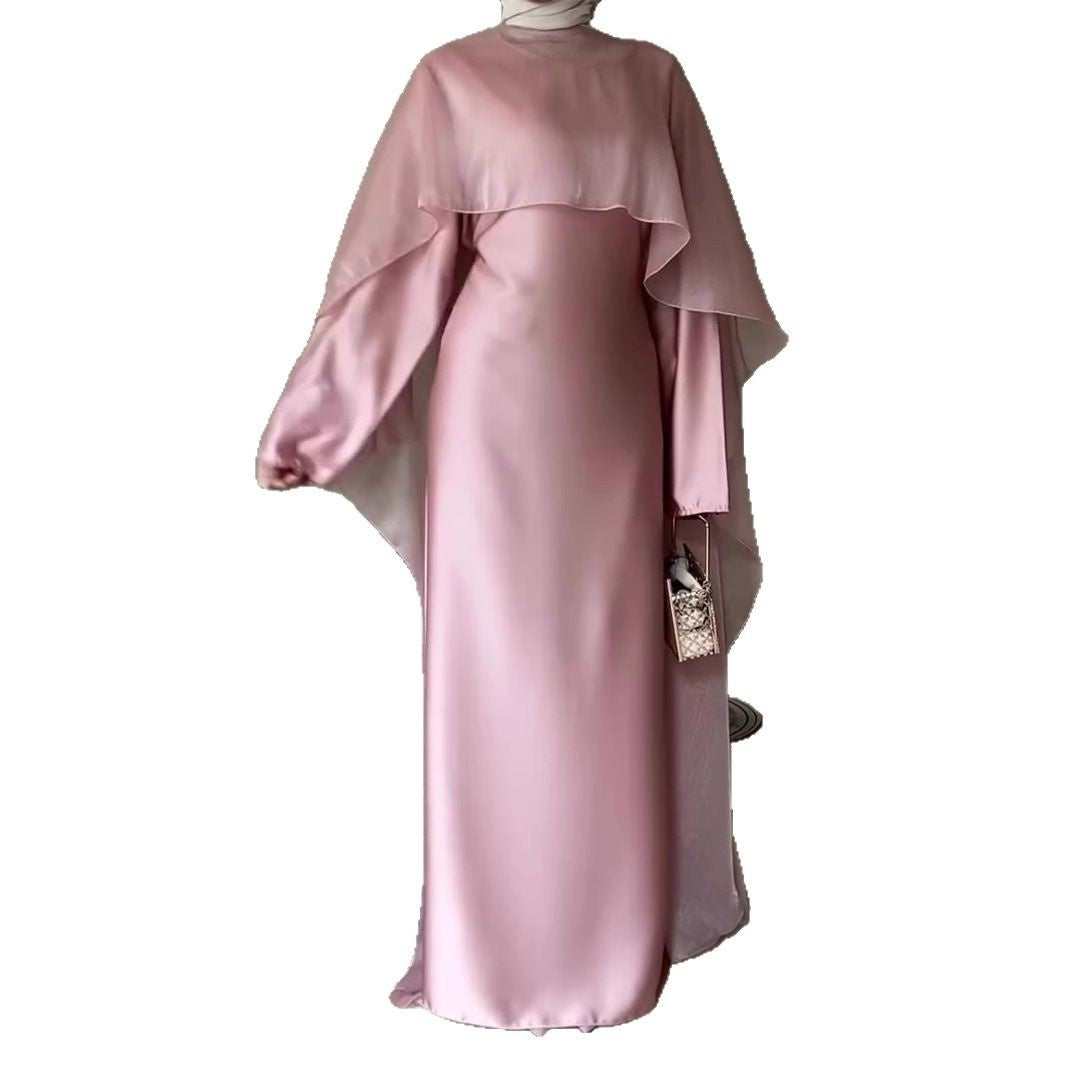 Women's Slim-fit Long Sleeve Tied Luxury Silky Dress