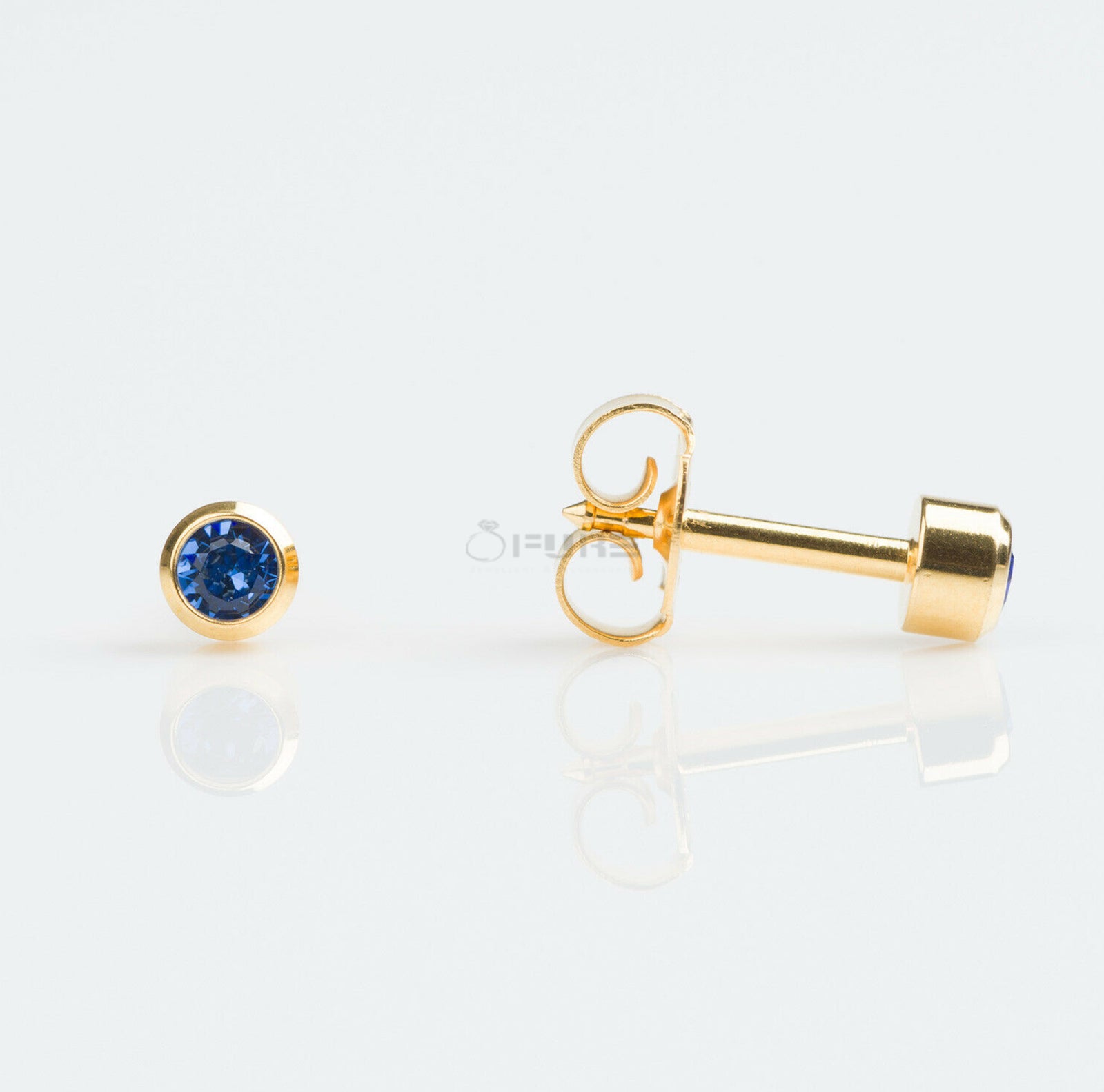 4Mm 18K Gold Plated Surgical Steel Cubic Zirconia round Cartilage Stud Earrings