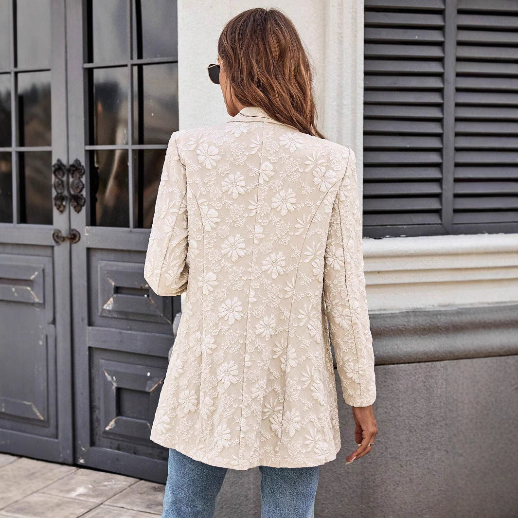 Single Buckle Slimming Temperament Commute Workplace Coat For Women