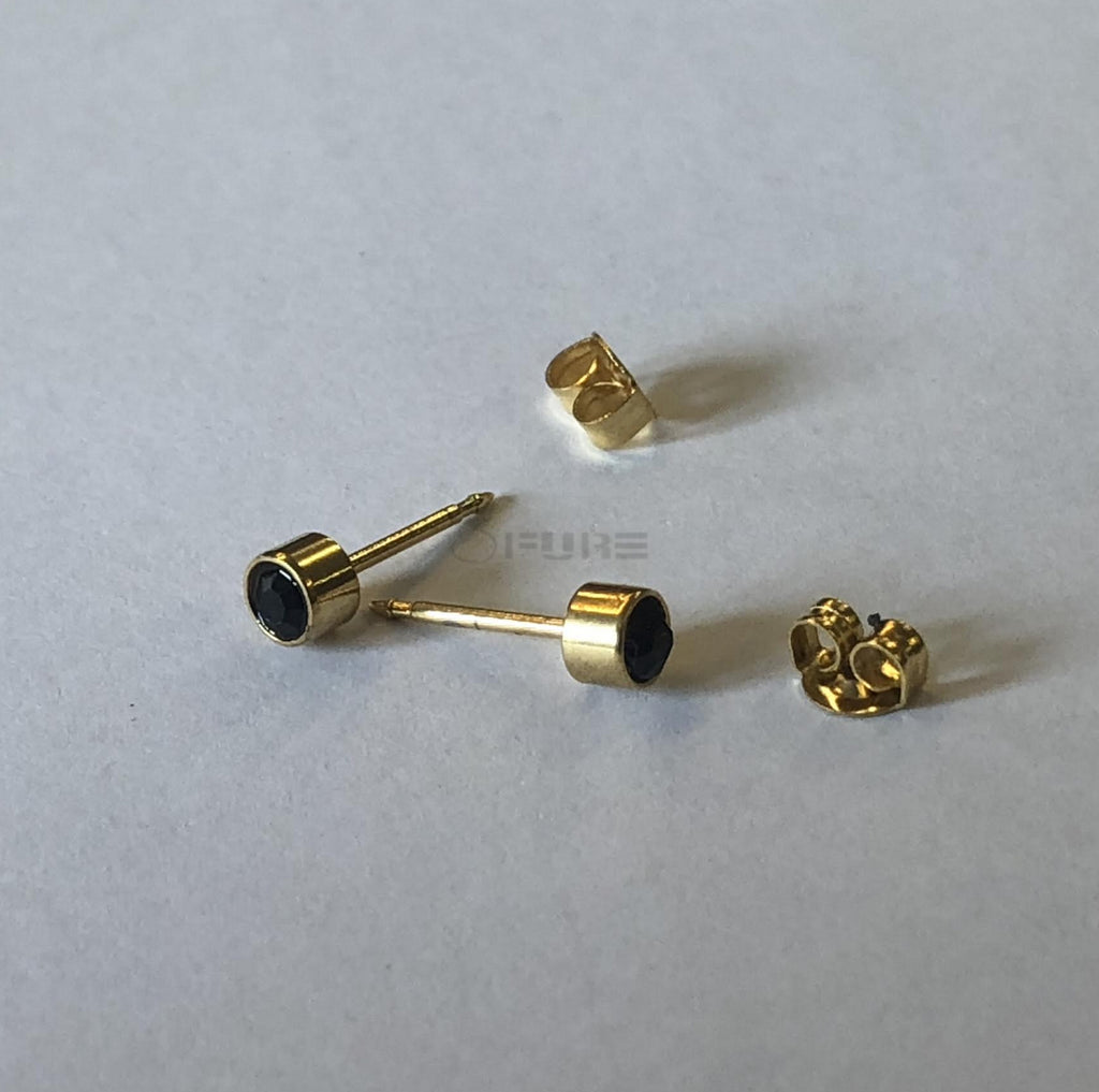 4Mm 18K Gold Plated Surgical Steel Cubic Zirconia round Cartilage Stud Earrings