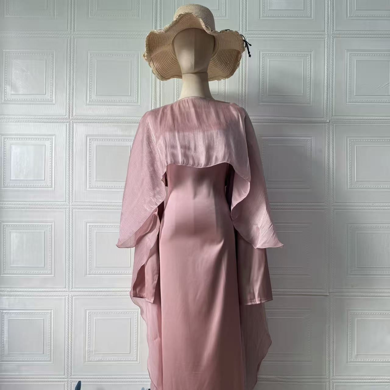 Women's Slim-fit Long Sleeve Tied Luxury Silky Dress