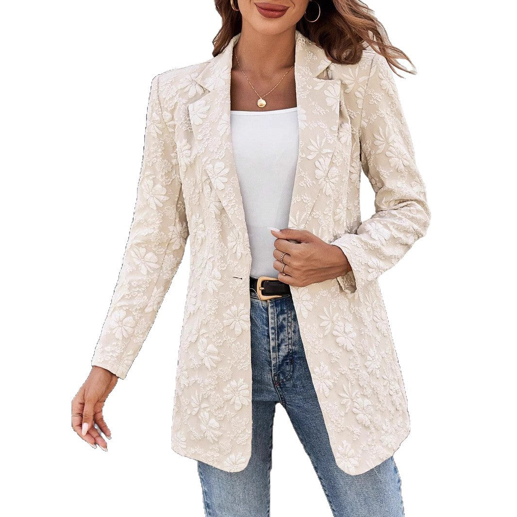 Single Buckle Slimming Temperament Commute Workplace Coat For Women