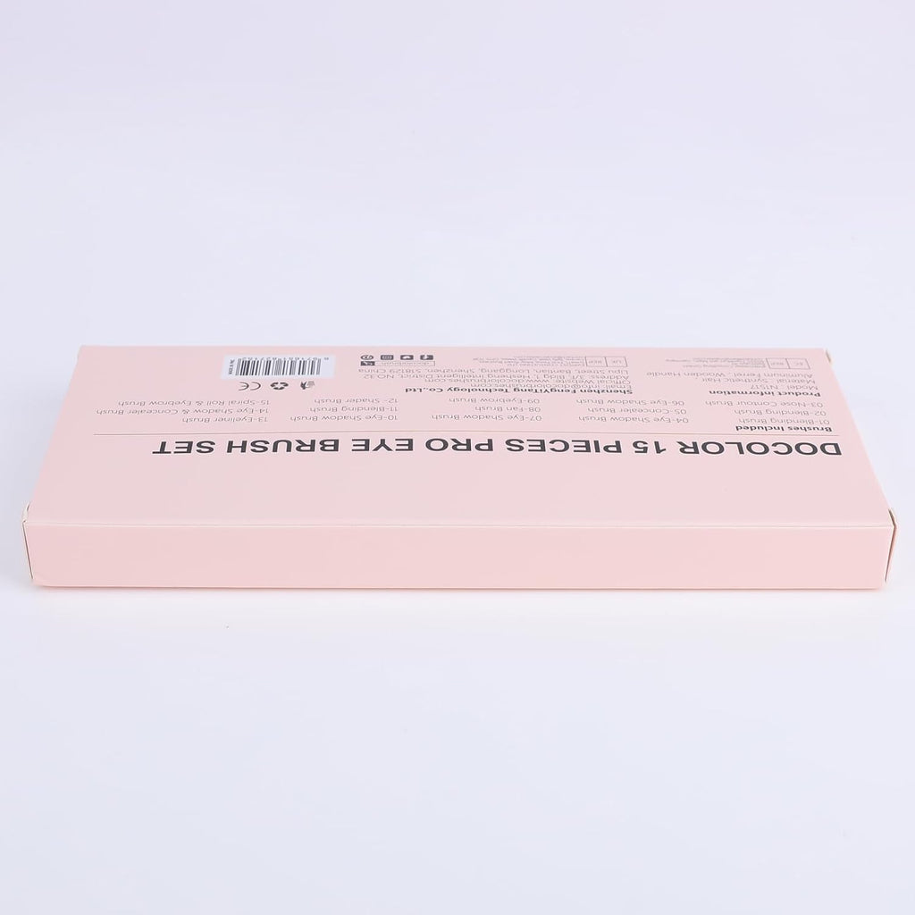 Eyeshadow Brushes  Eye Makeup Brushes 15Pieces Professional Eye Makeup Brush Set with Premium Wooden Handles for Eyeshadow, Concealer, Eyebrow, Eyelash and Eye Liners Neon (Pink, 15Pcs)
