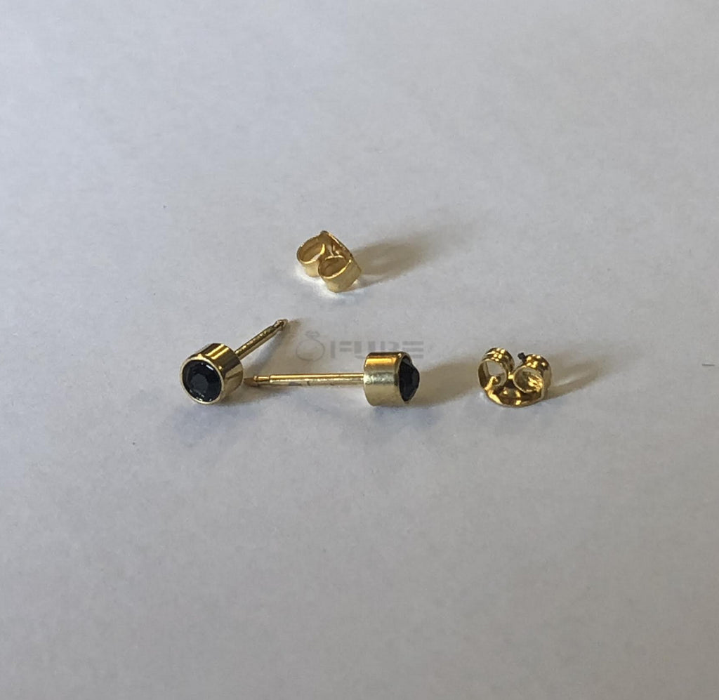 4Mm 18K Gold Plated Surgical Steel Cubic Zirconia round Cartilage Stud Earrings